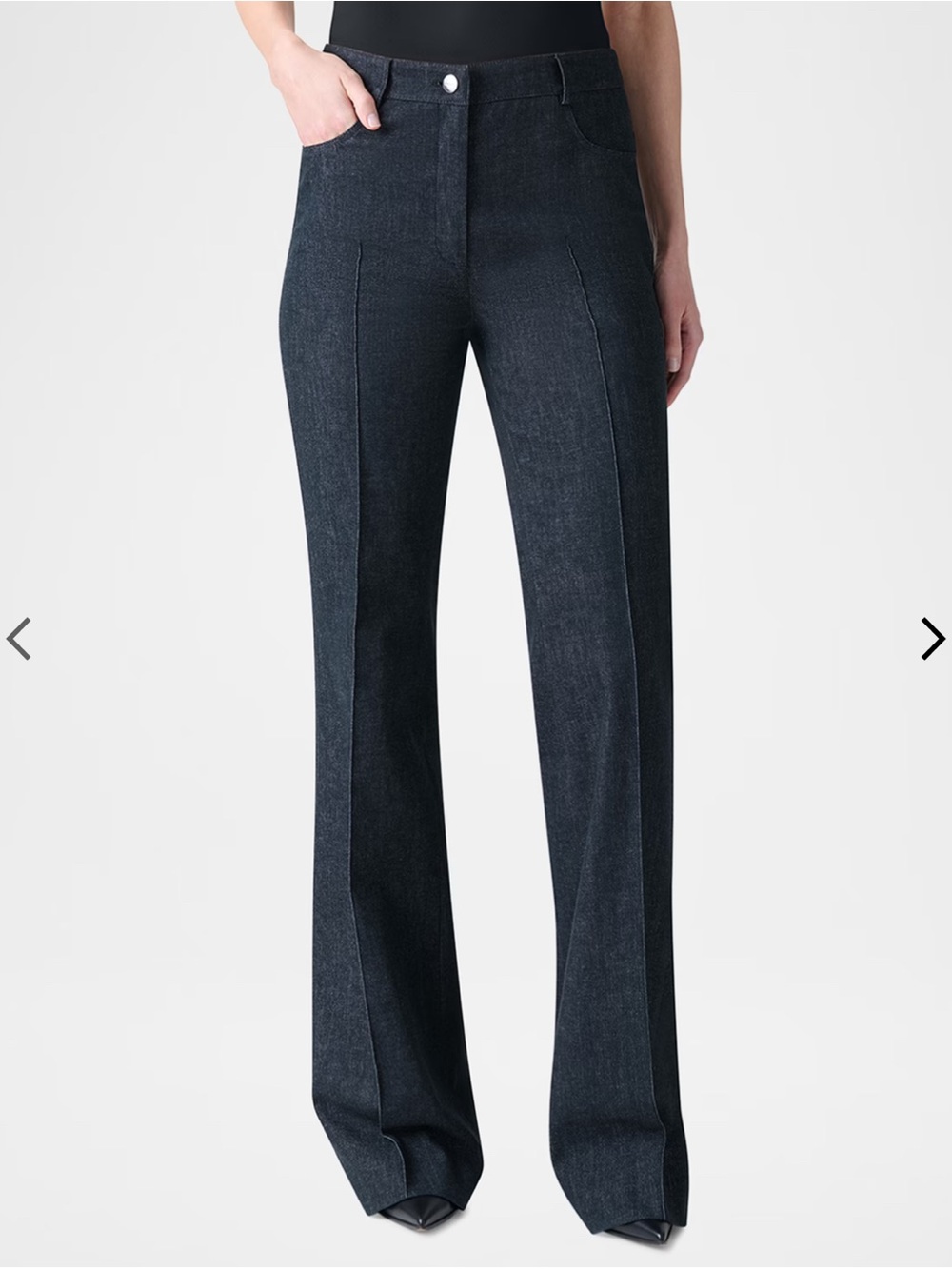 AKRIS Farid Stretch Bootcut Jeans Front Seam Luxury Pin Tuck Old Money 12